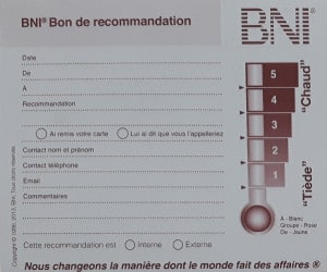 bon recommandation BNI